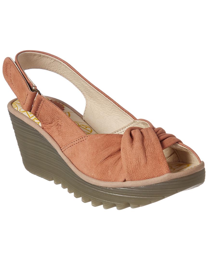 Fly London Yata Leather Wedge Sandal in 