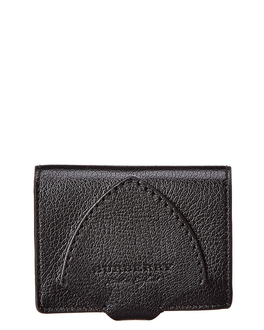 Shield Folding Leather Wallet in Black 