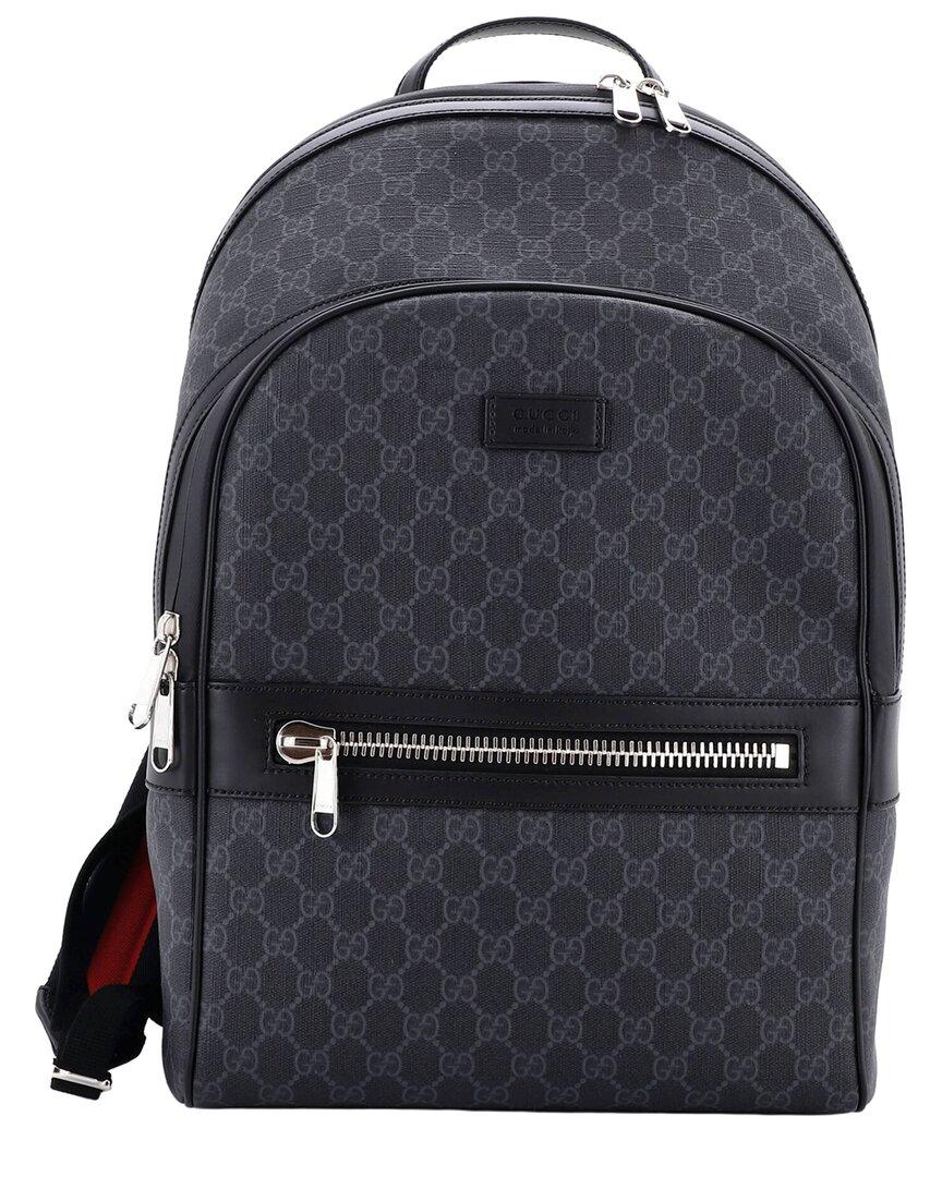 black leather gucci backpack women& 39 // Bamboo VSP Consignment GG Emblem reinterprets the Houses history of elegance and craftsmanship GUCCI - GG backpack |