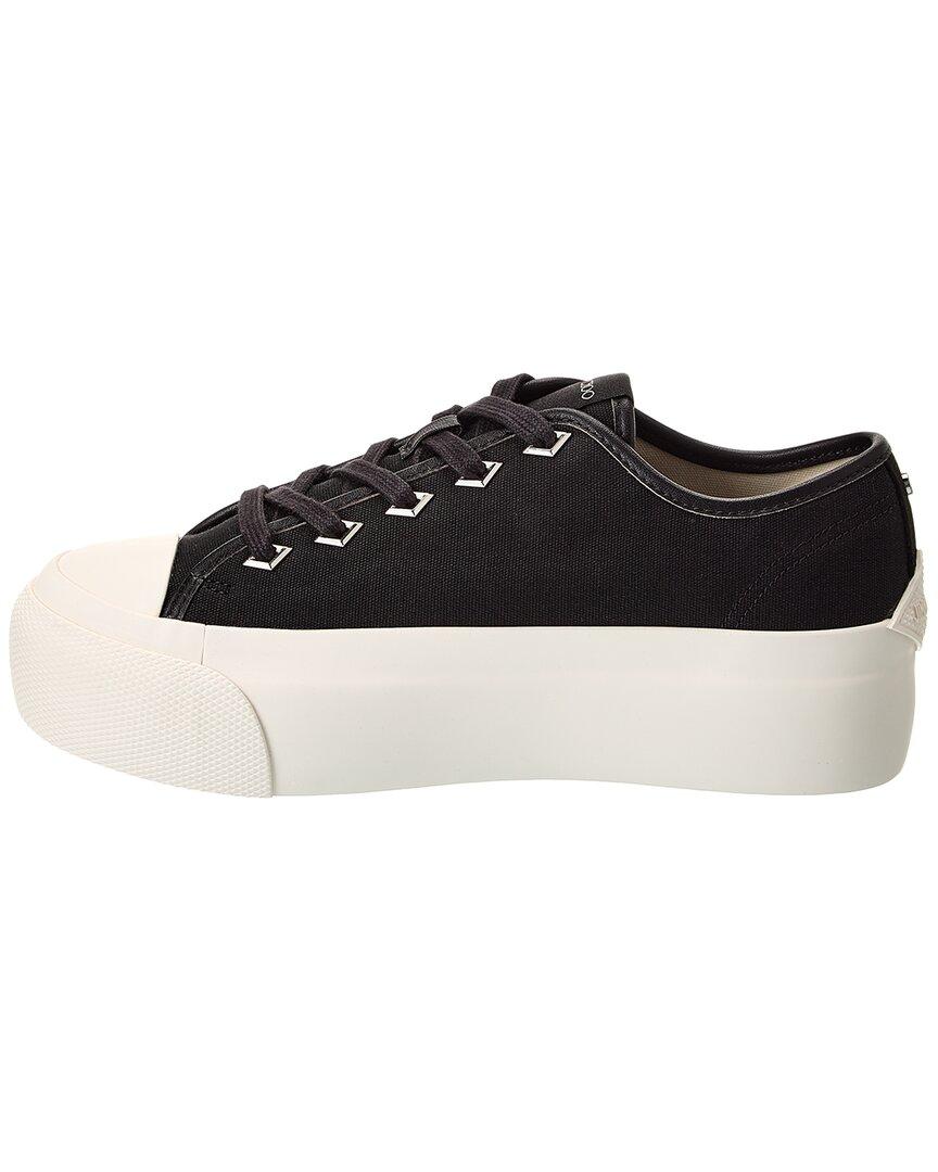 Jimmy Choo Palma Maxi/F Canvas & Leather Platform Sneaker in Black