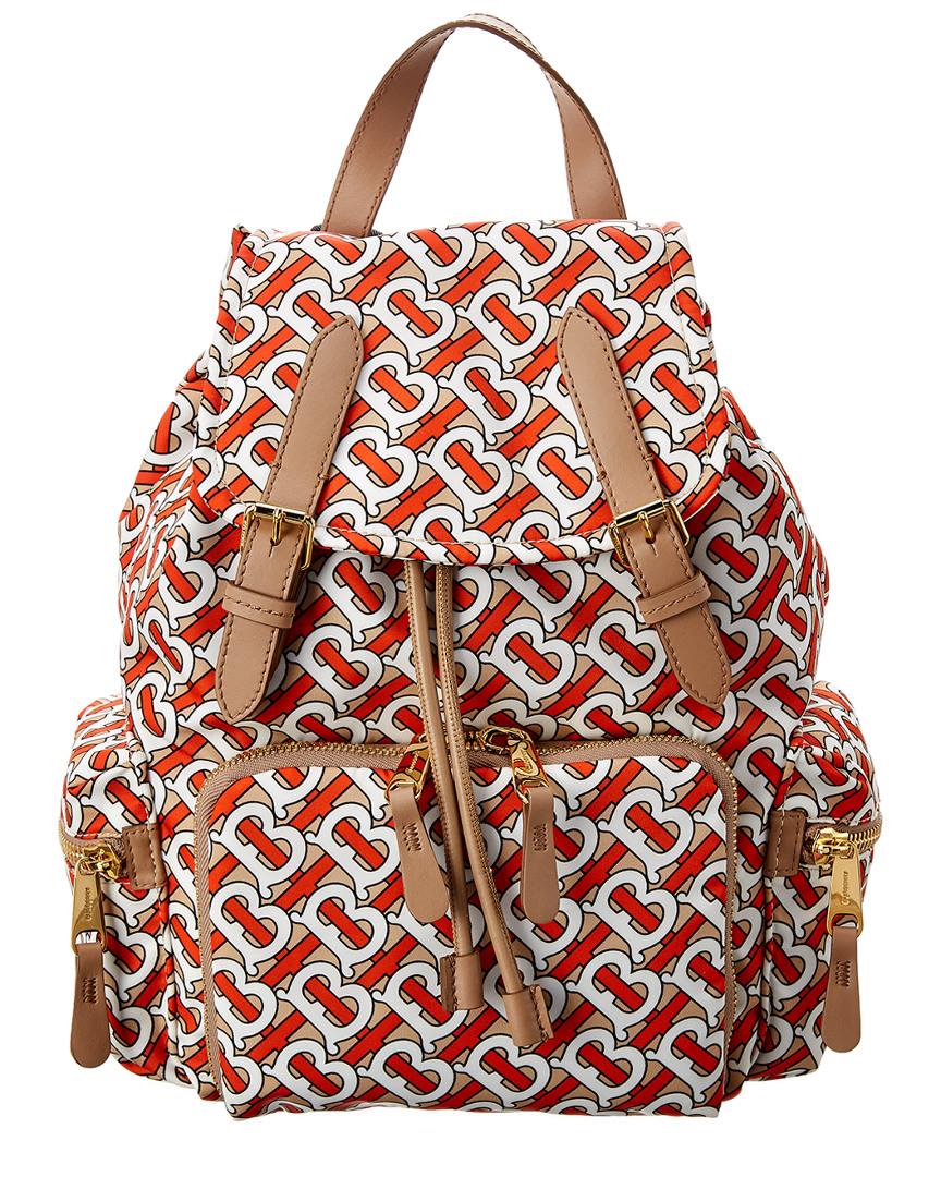 Burberry Synthetic Red Medium Rucksack In Monogram Print Nylon | Lyst