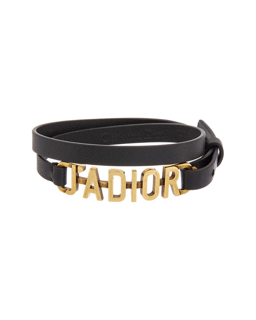 Dior Dior J'adior Leather Wrap Bracelet in Black | Lyst