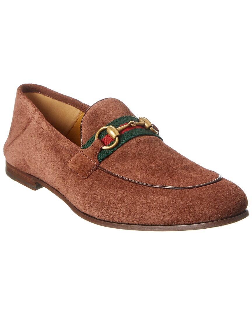 Diskriminering af køn Effektivitet øje Gucci Brixton Horsebit Web Suede Loafer in Brown for Men | Lyst