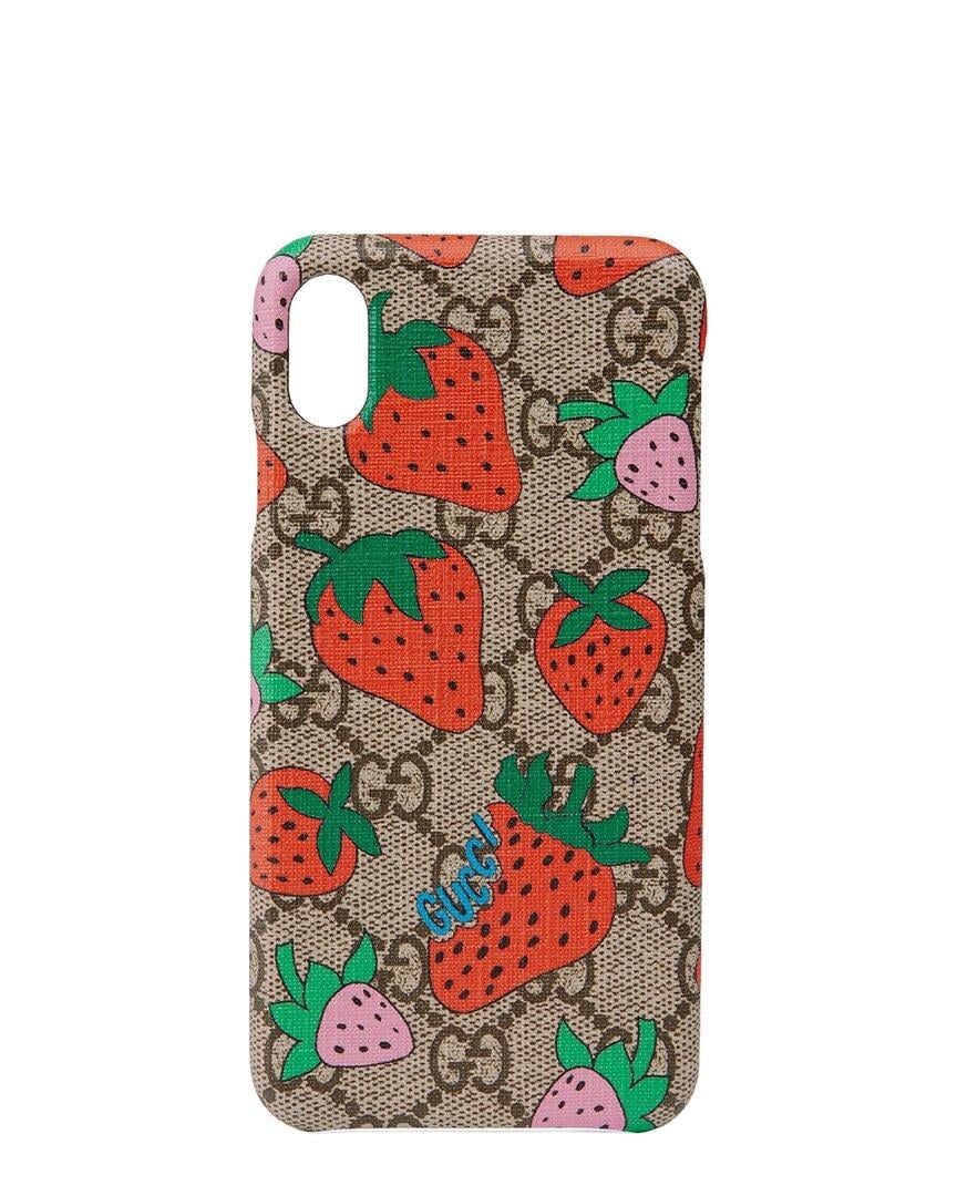 Gucci Gg Supreme Strawberry Iphone Xs Max Case Cover in White Lyst