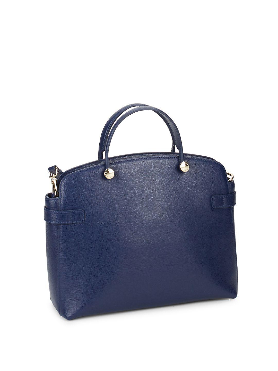 Furla Agata Leather Tote Bag in Blue