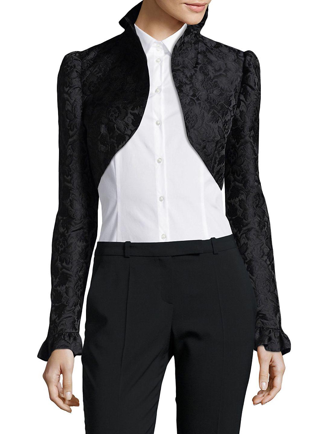white cropped bolero jacket