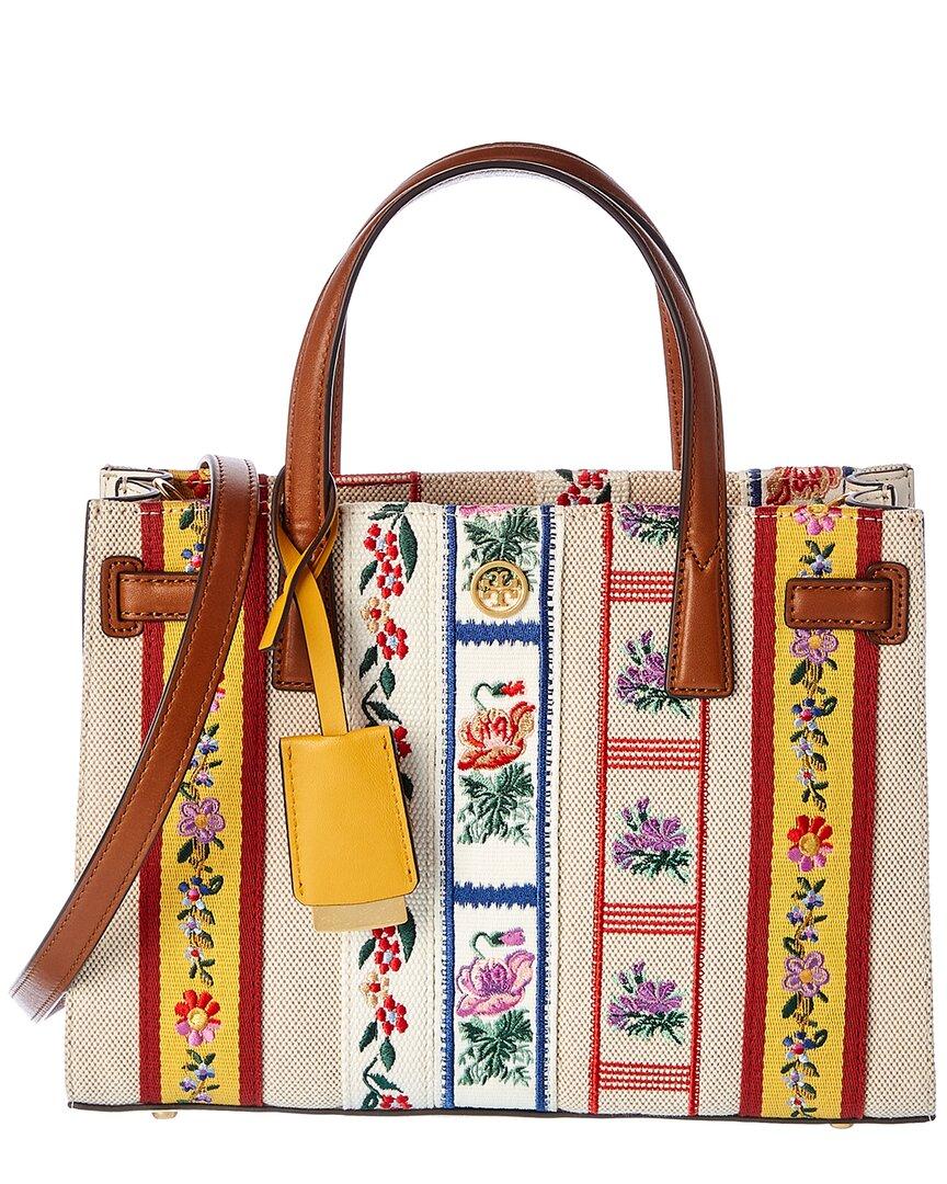 Tory Burch Walker Small Embroidered Webbing Satchel Lyst