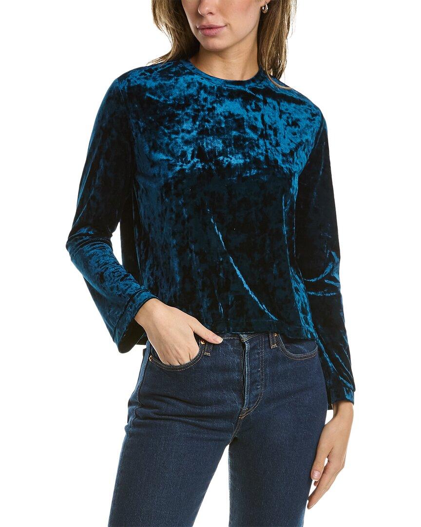 Cynthia Rowley Crushed Velvet Pullover in Blue | Lyst UK