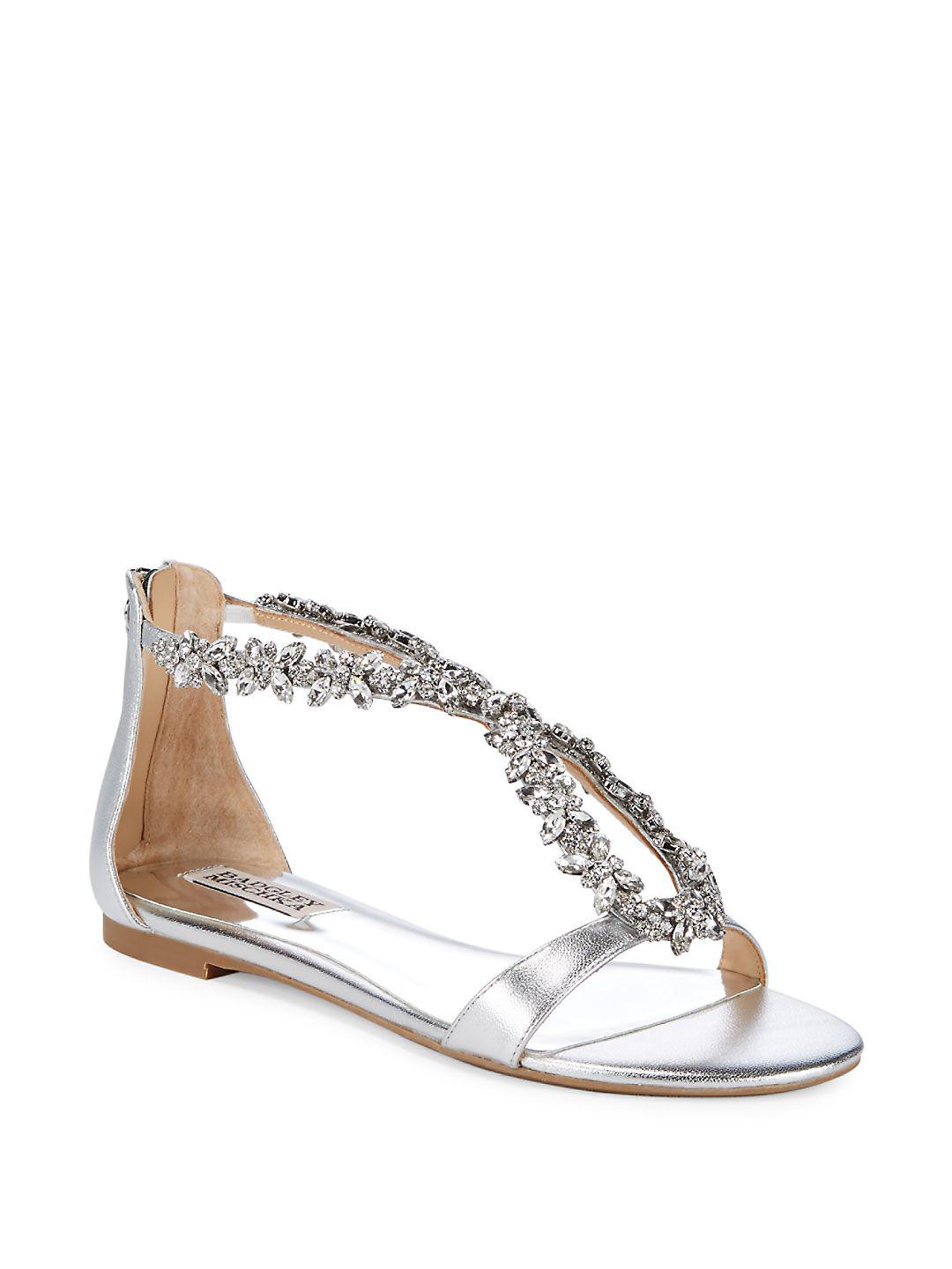 badgley mischka bridal flat sandals