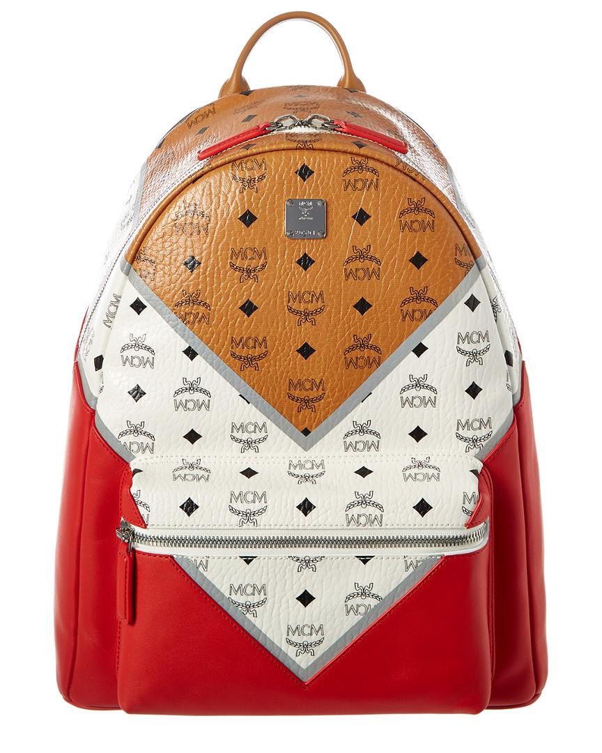 MCM Red Dual Stark Visetos Backpack $980