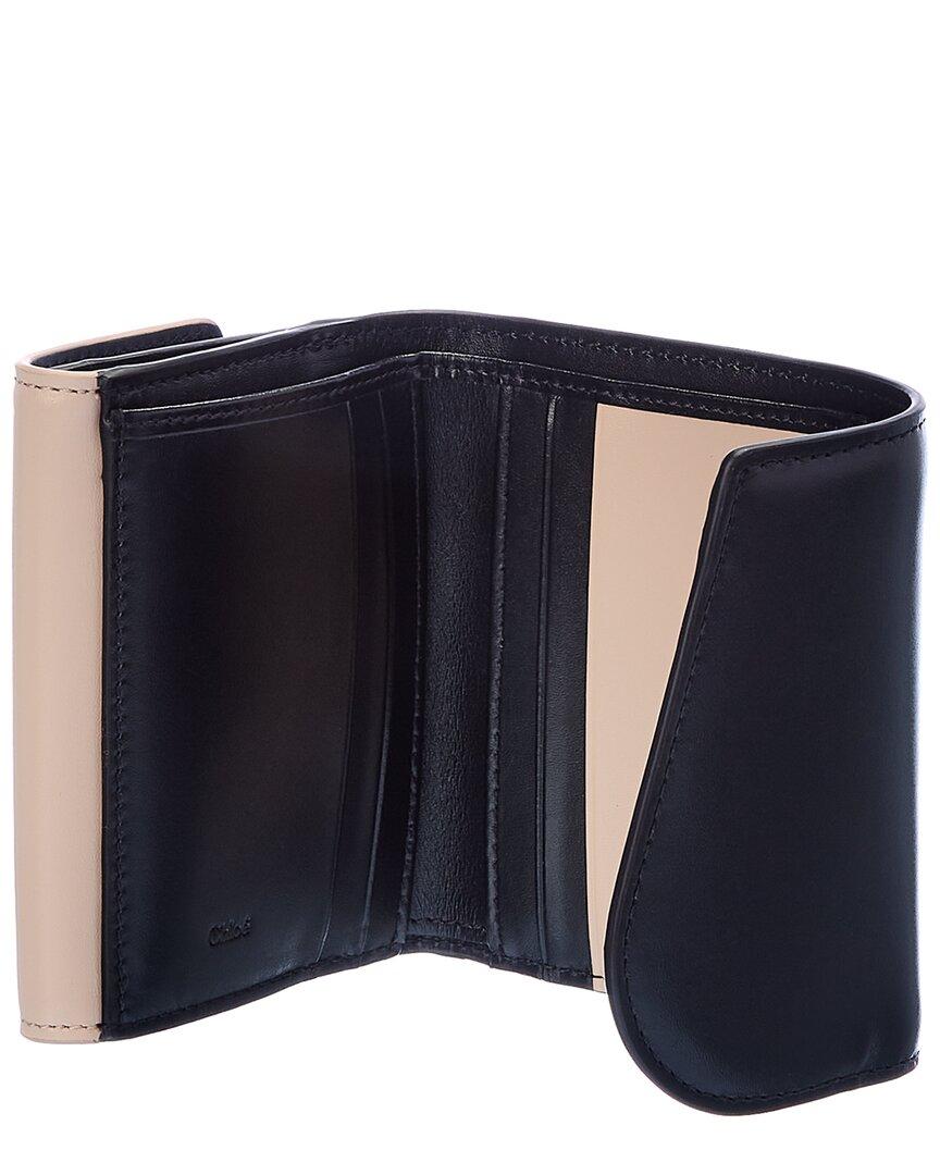 Chloé Kiki Small Leather Trifold Wallet in Black | Lyst Canada