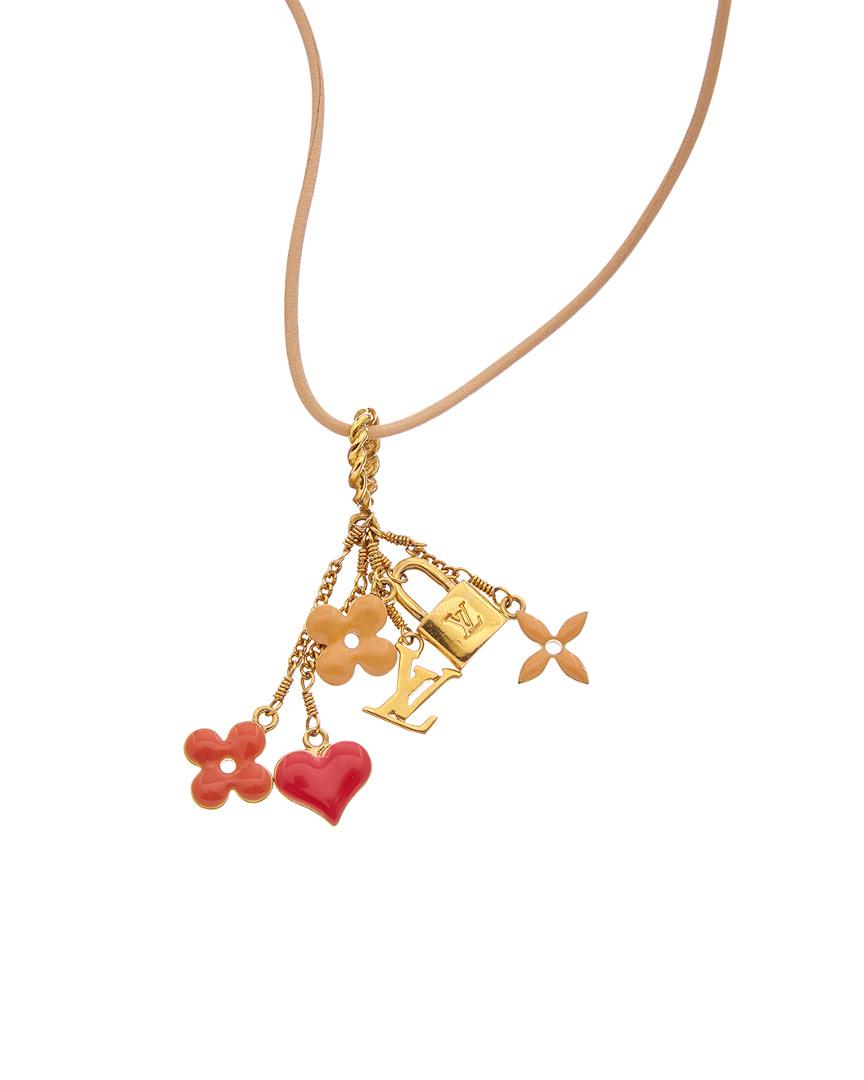 Louis Vuitton Leather Gold-tone Collier 