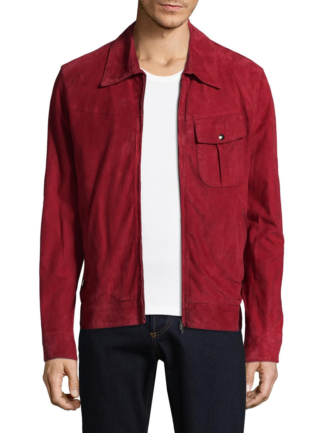 Lyst - Isaia Spread Collar Jacket in Red for Men