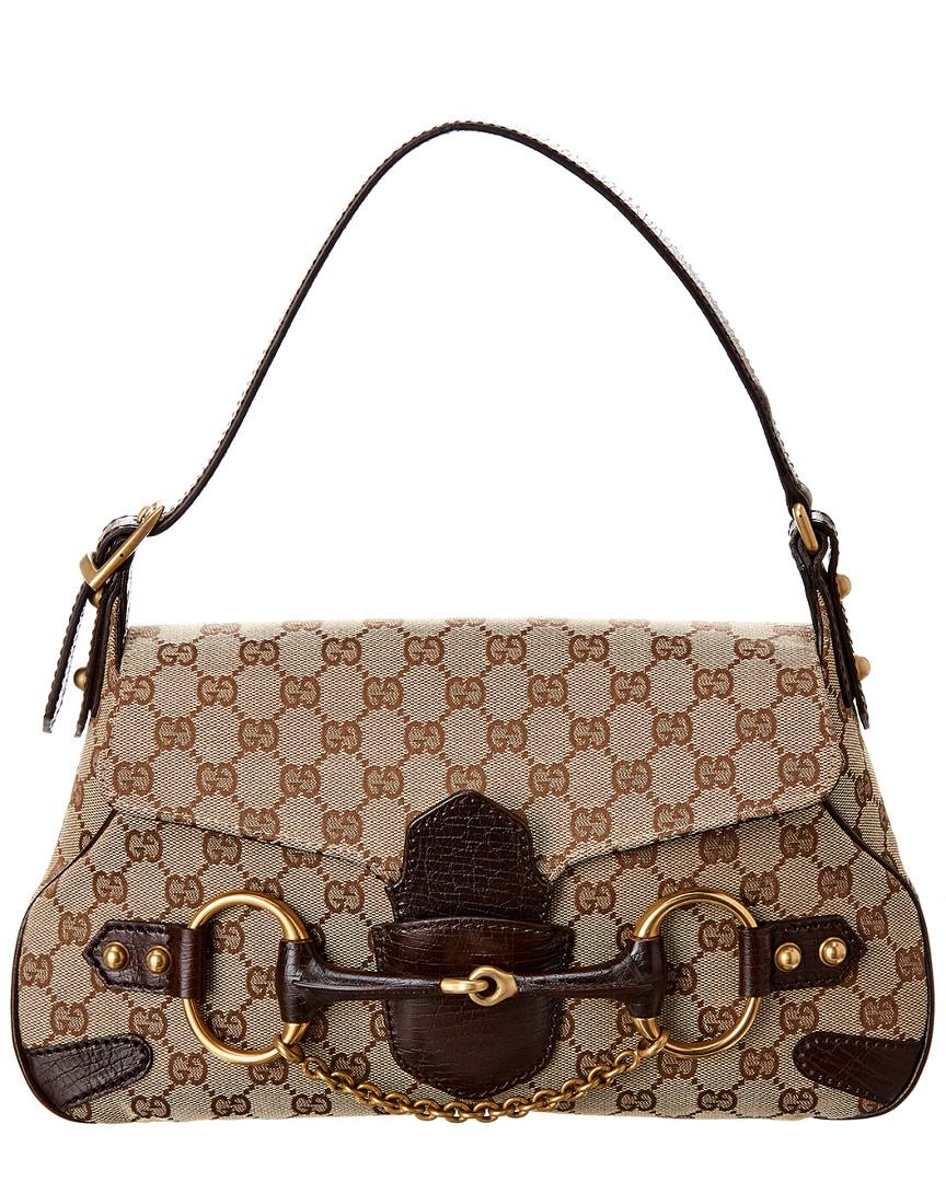 Gucci Brown Multi Canvas & Leather 8-23 Handbags