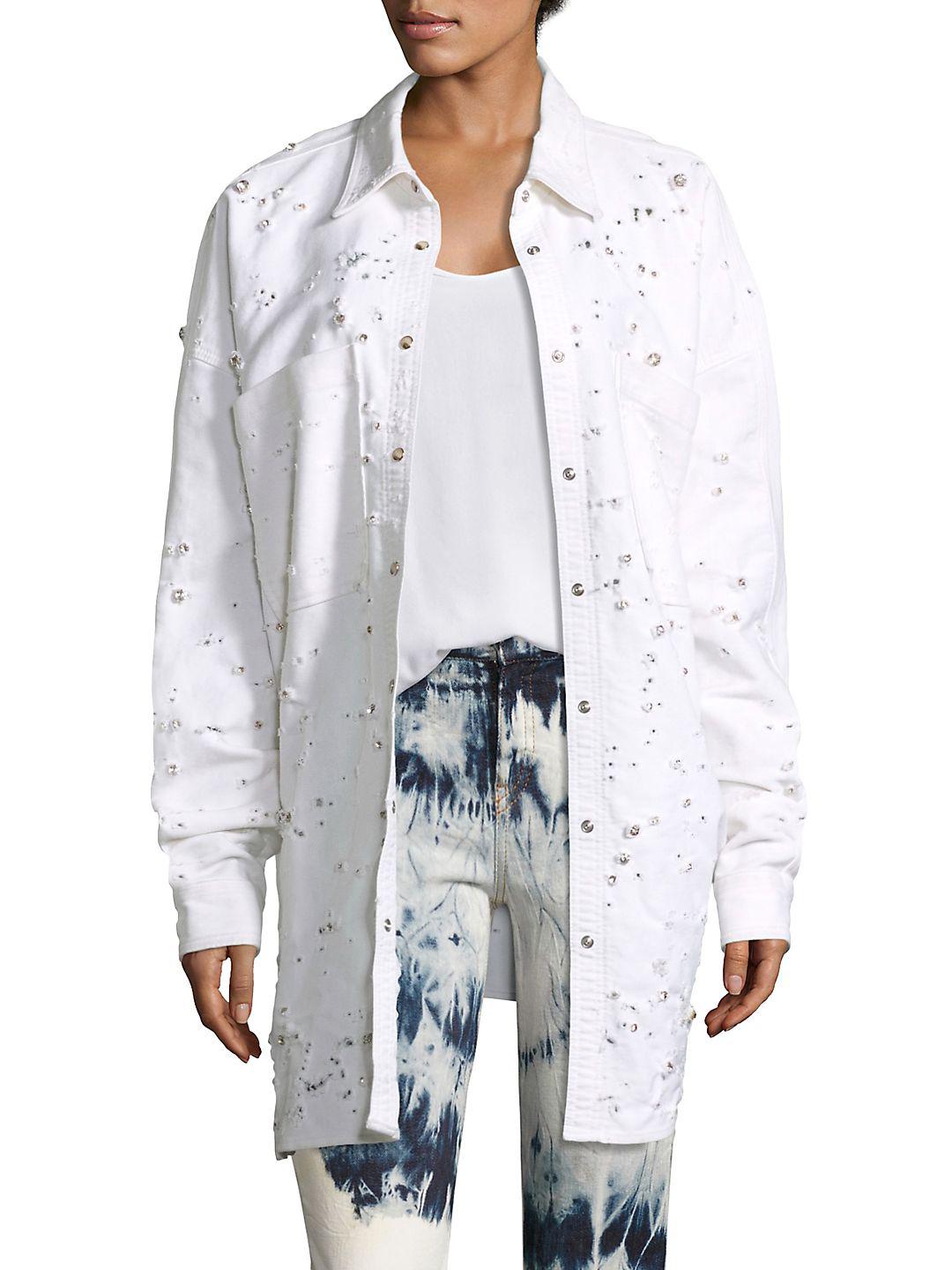 eileen fisher white denim jacket