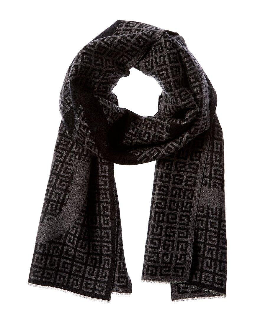 Givenchy Logo 4g Wool & Silk-blend Scarf in Black for Men | Lyst