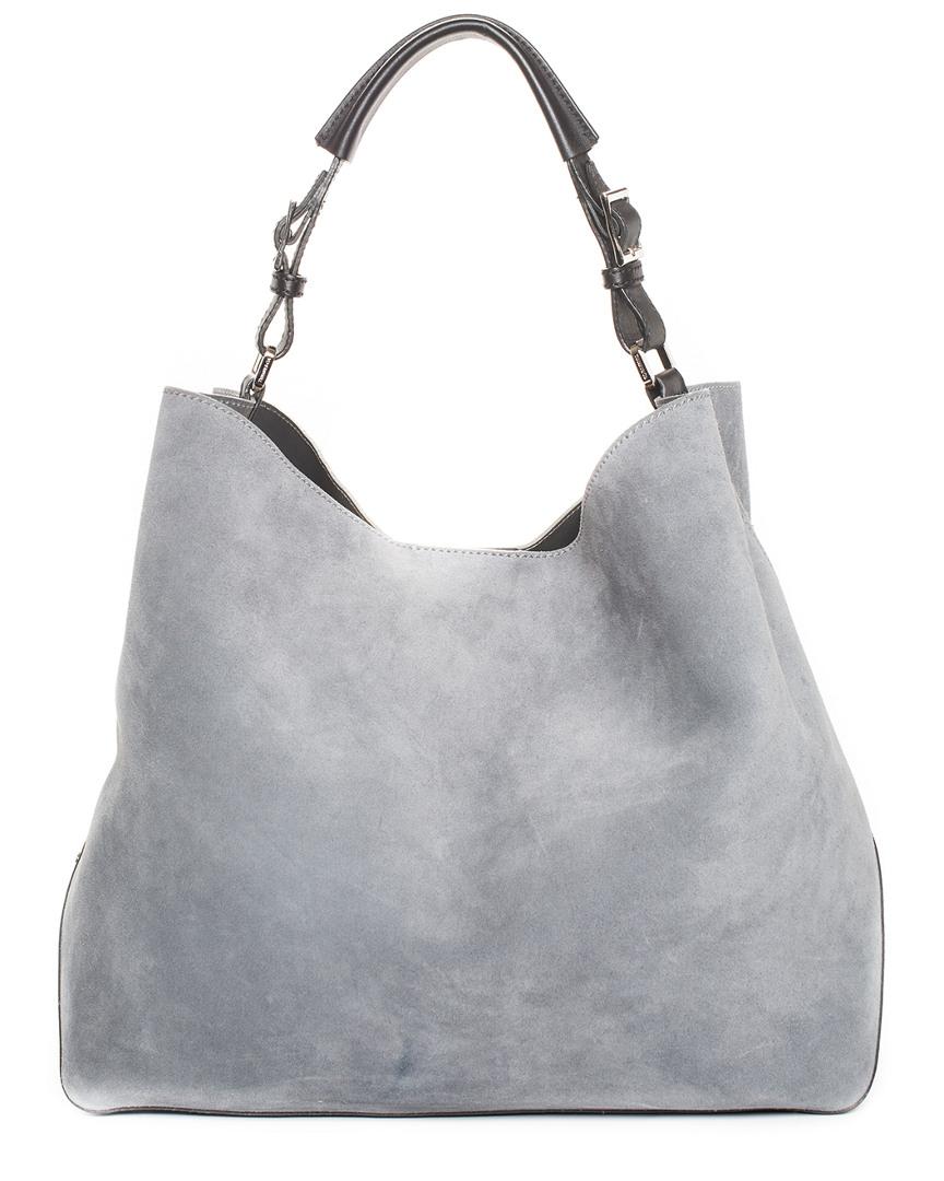 grey suede bag