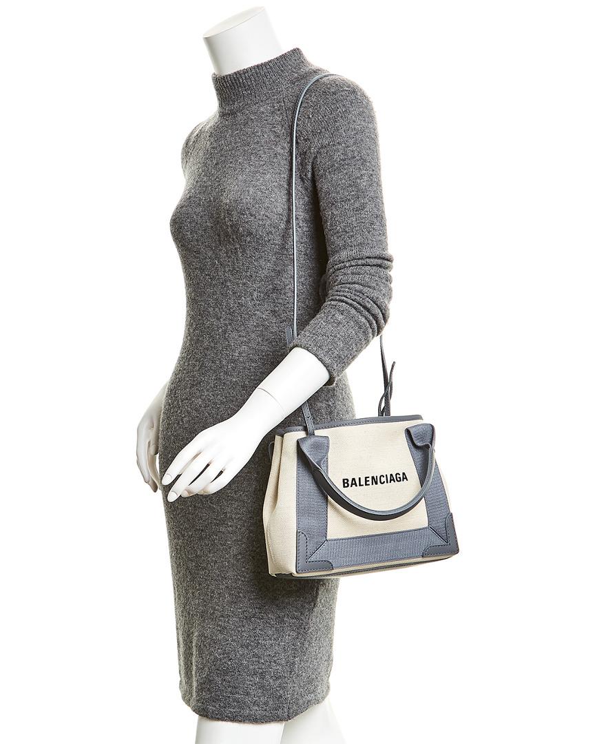 Balenciaga Cabas Xs Canvas & Leather Tote in Blue | Lyst