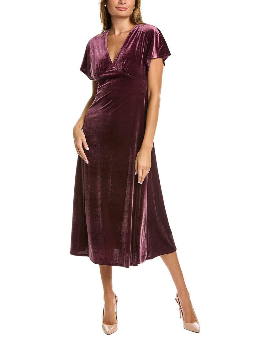 Taylor Velvet Midi Dress in Purple Lyst