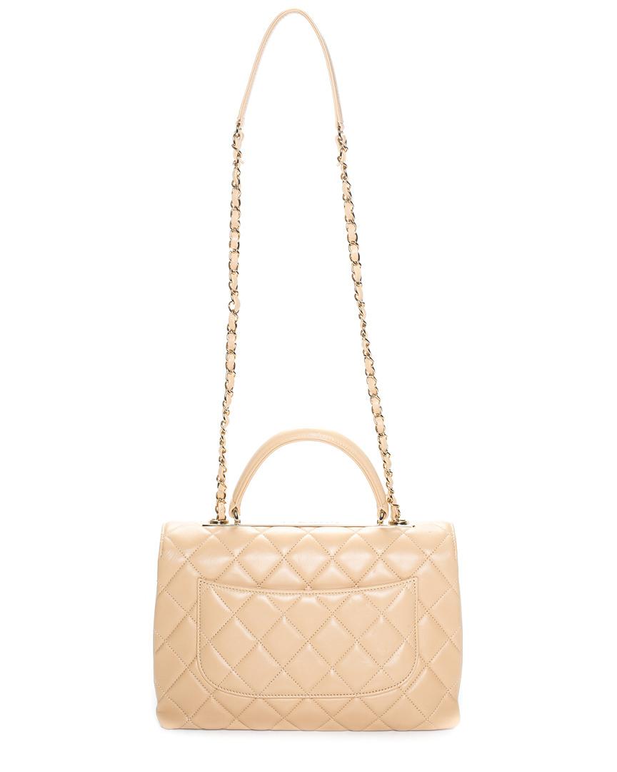 Chanel 2017 Quilted Beige Leather Trendy Cc Flap Satchel in Natural | Lyst