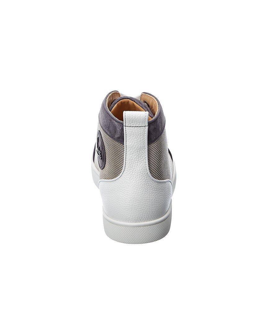 Christian Louboutin Louis Orlato Leather & Suede Sneaker in White 