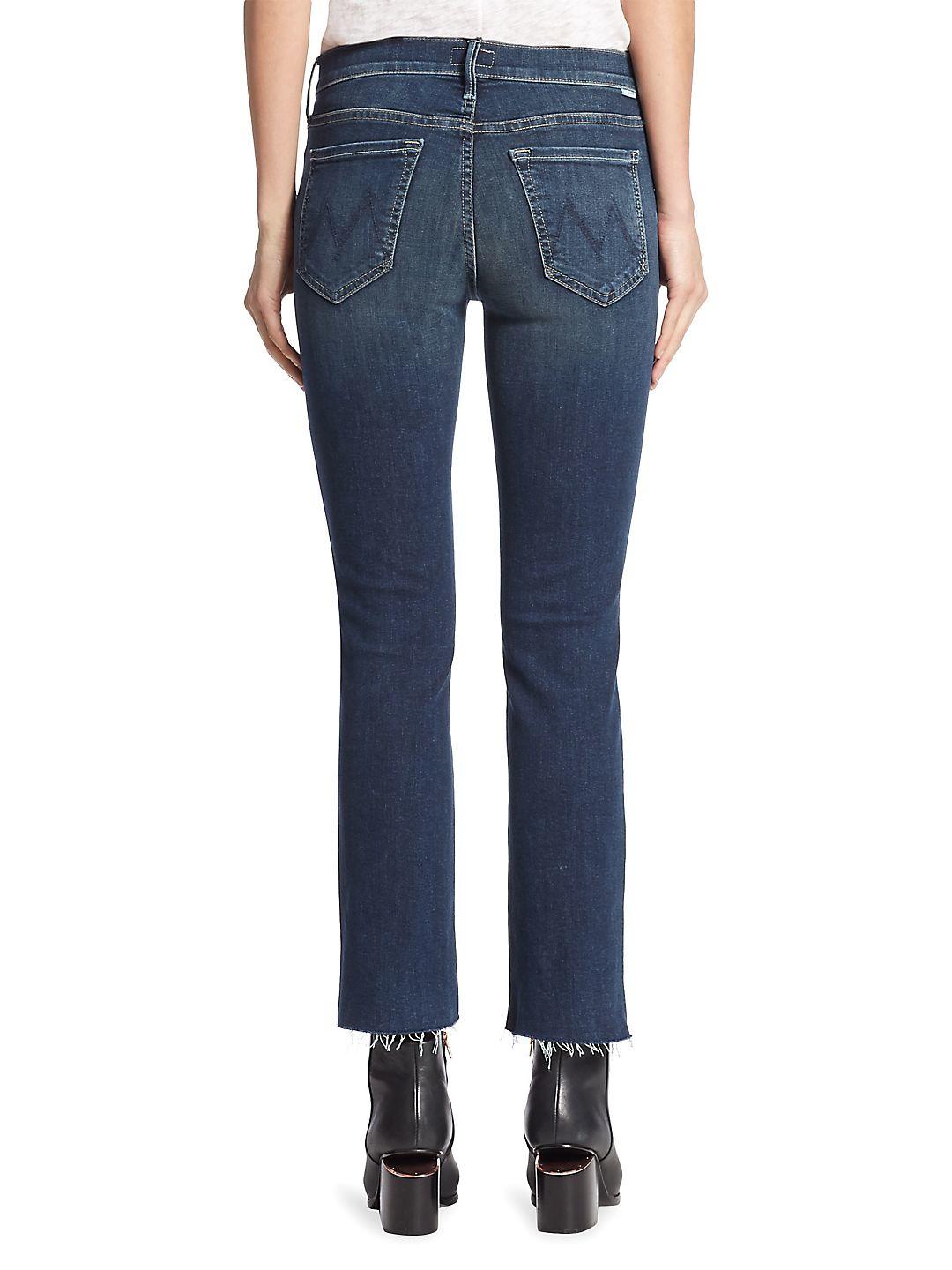 raw edge straight leg jeans