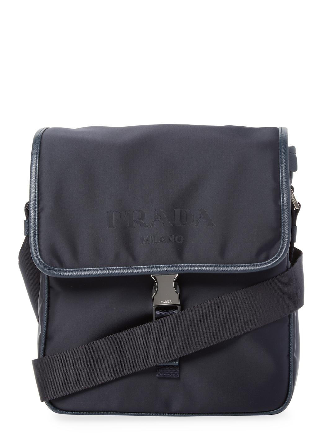 Prada Saffiano Leather Messenger Bag in Navy (Blue) for Men Lyst