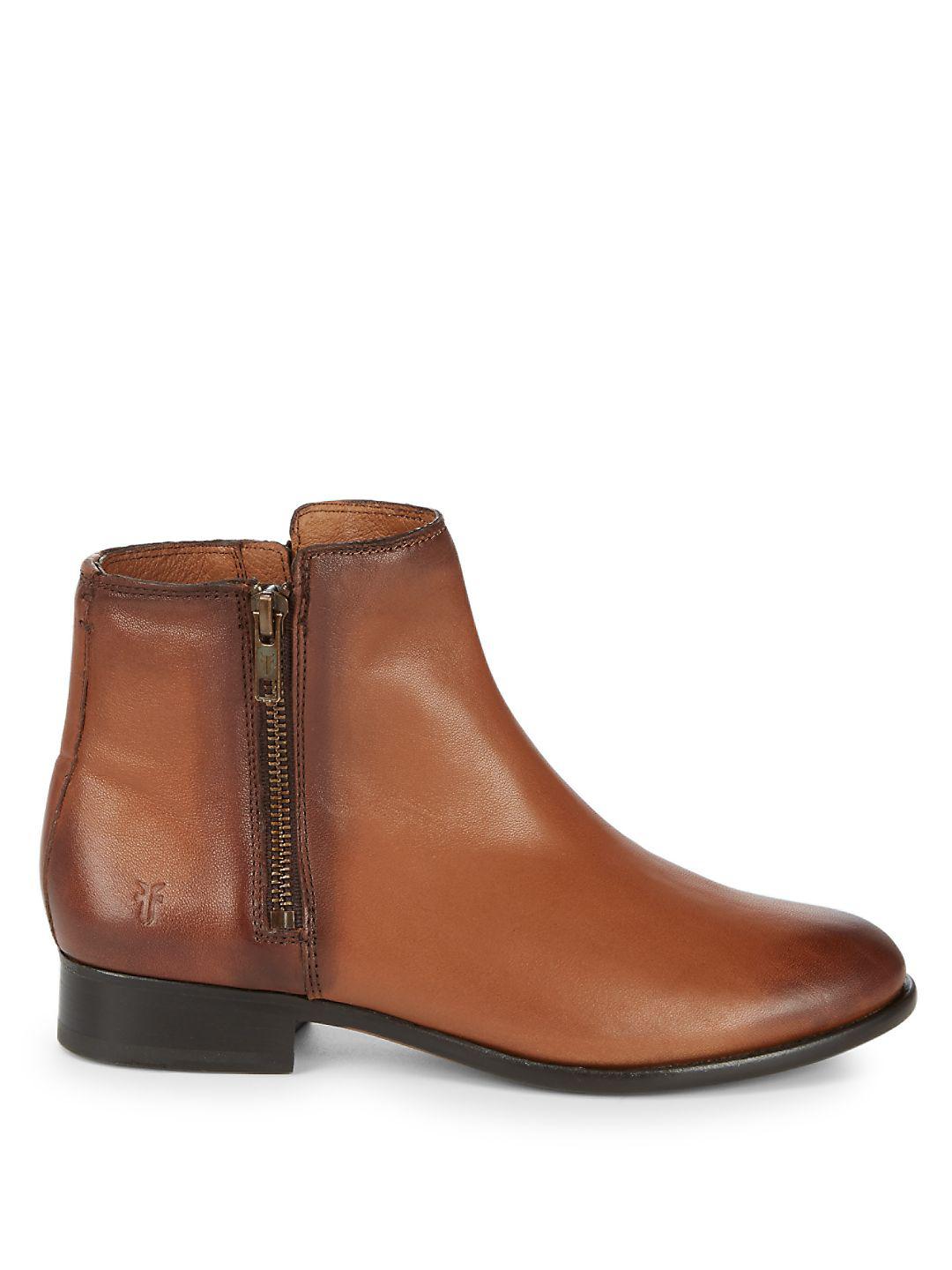 frye carly double zip leather boots
