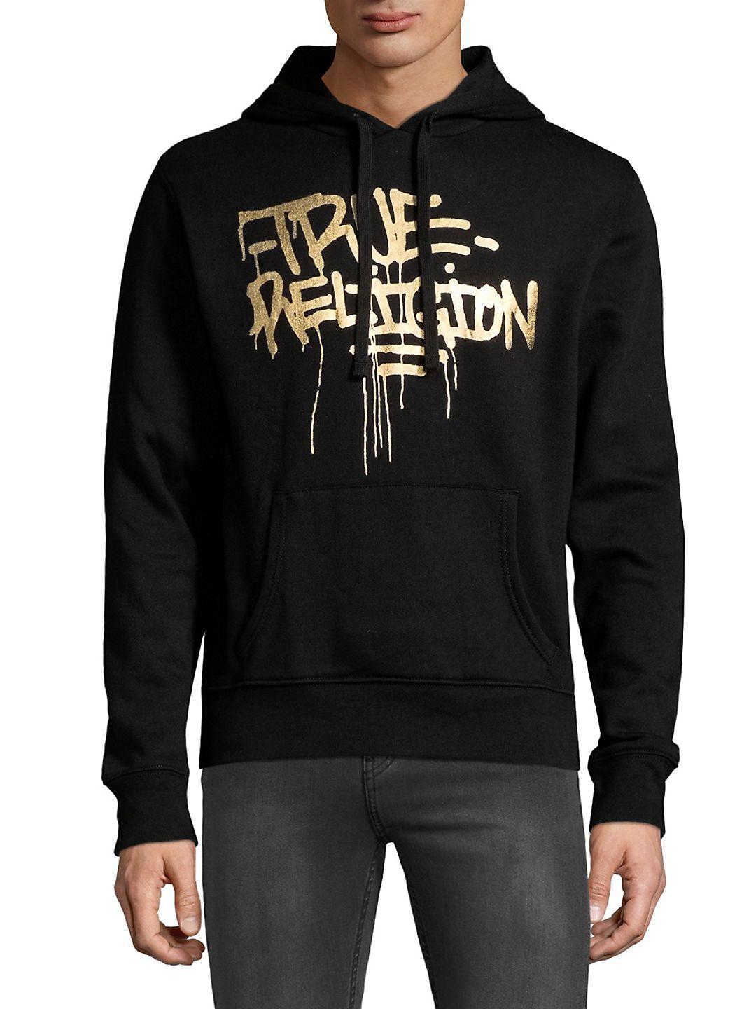 black true religion hoodie
