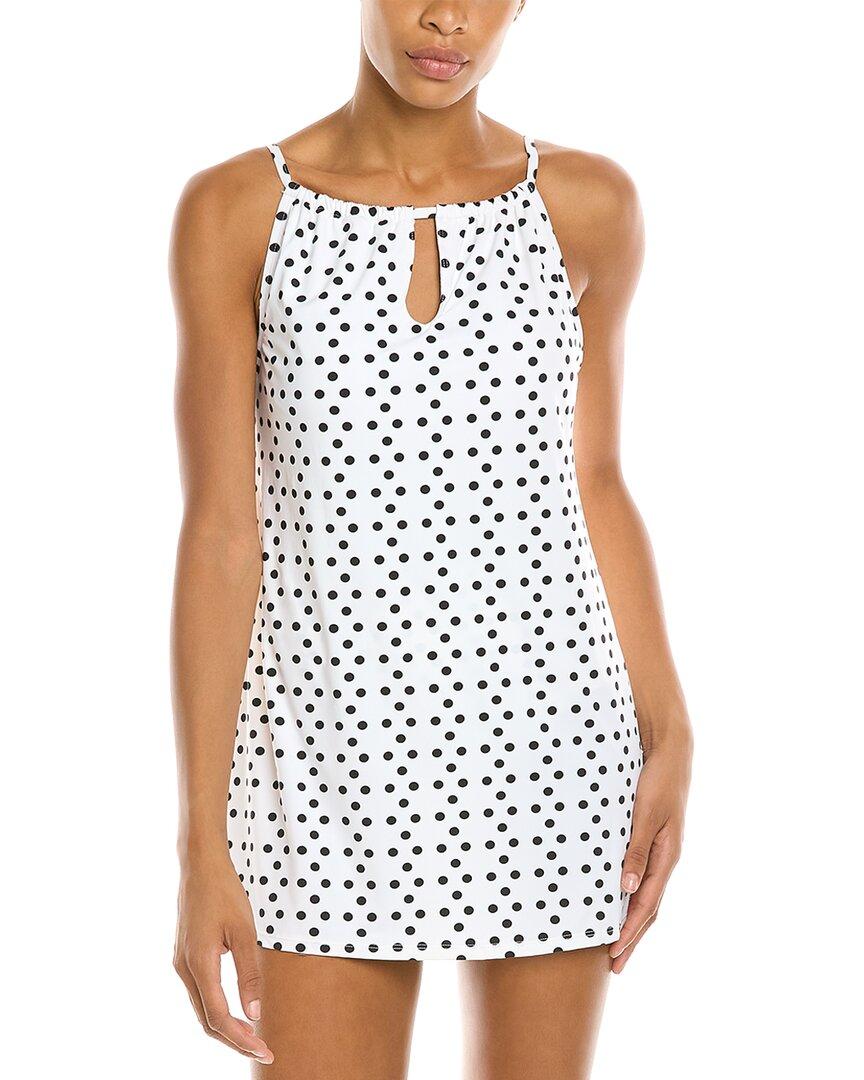 Tahari Keyhole High-neck Swim Dress in White | Lyst