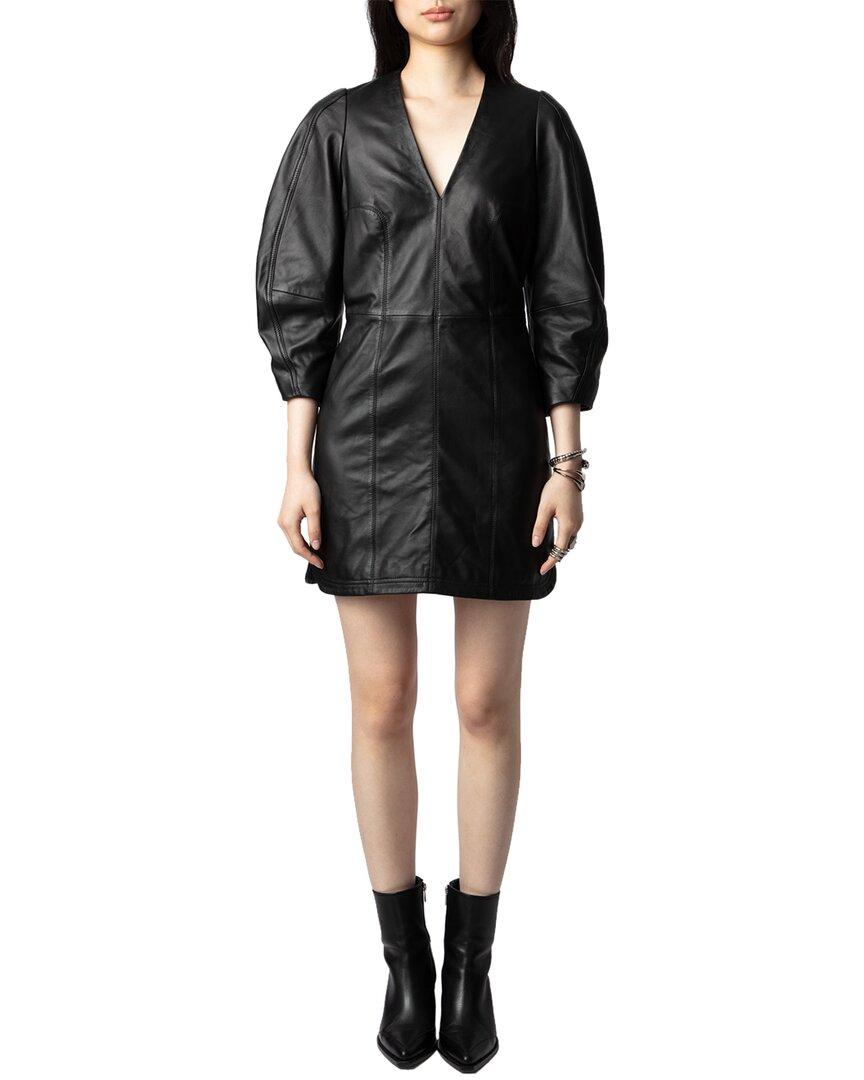 ワンピース Zadig & Voltaire Leather Mini Dress Zadig & Voltaire Rasha Crinkled Leather Mini Dress | Neiman