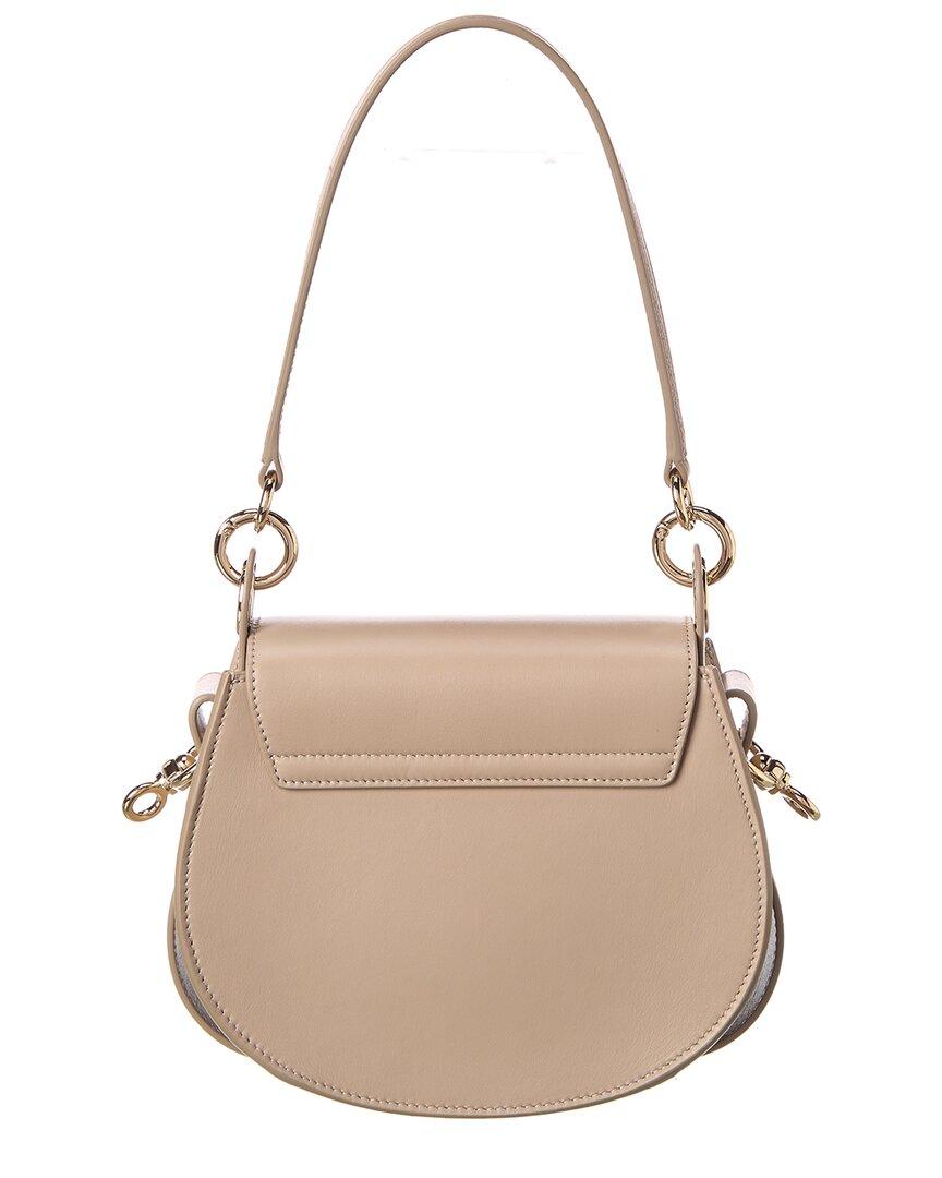 Chloé Tess Small Leather & Suede Shoulder Bag in Grey (Gray) | Lyst