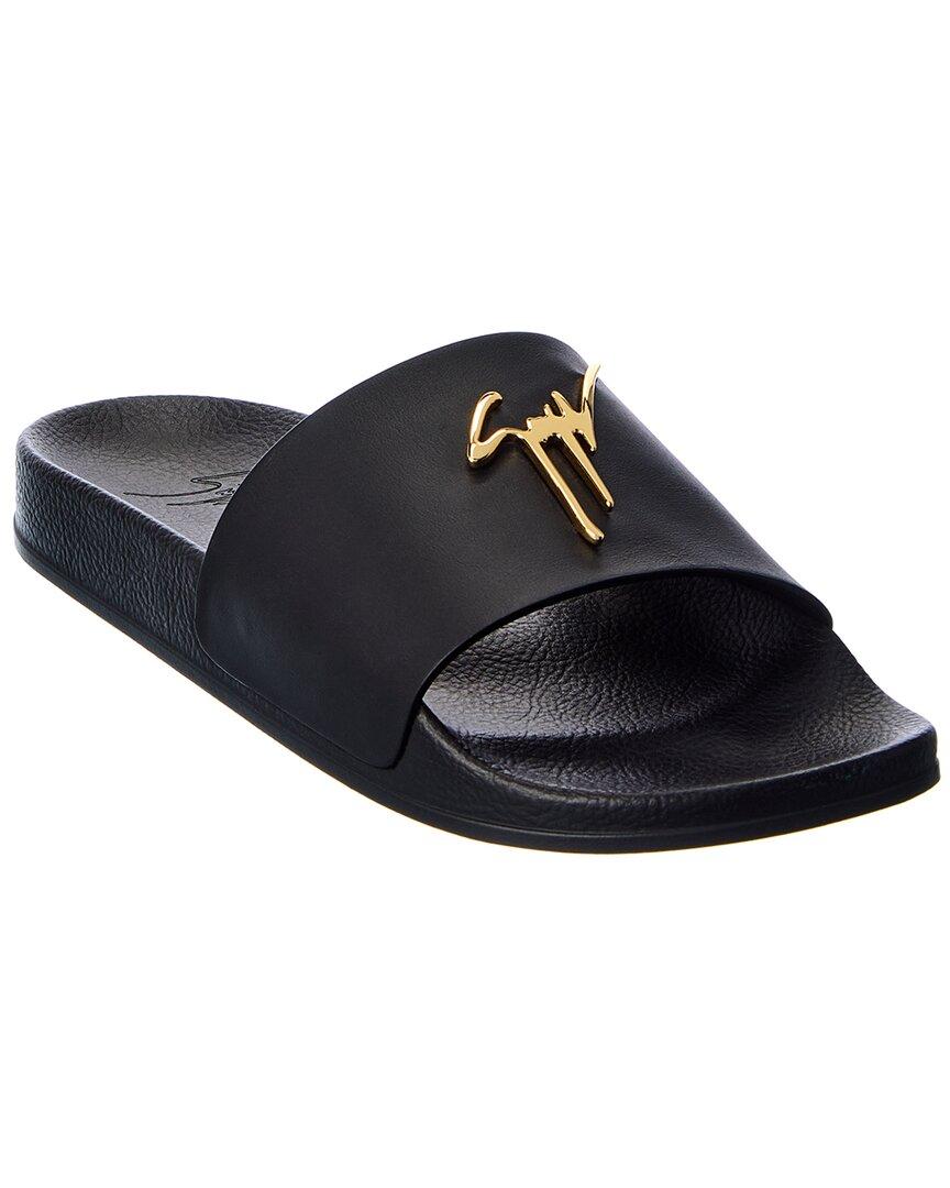 Giuseppe Zanotti Flavio crossover-straps leather slides - Grey
