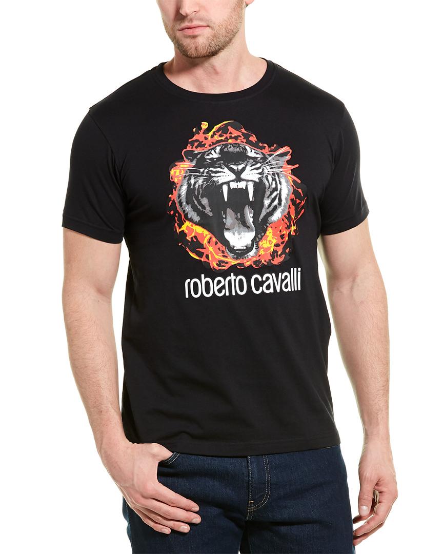 Roberto Cavalli Mens Black Cotton Flame Tiger Graphic T Shirt for Men |  Lyst UK