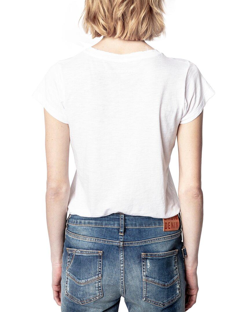 Zadig & Voltaire Skinny Rock Flash Strass T-shirt in White | Lyst