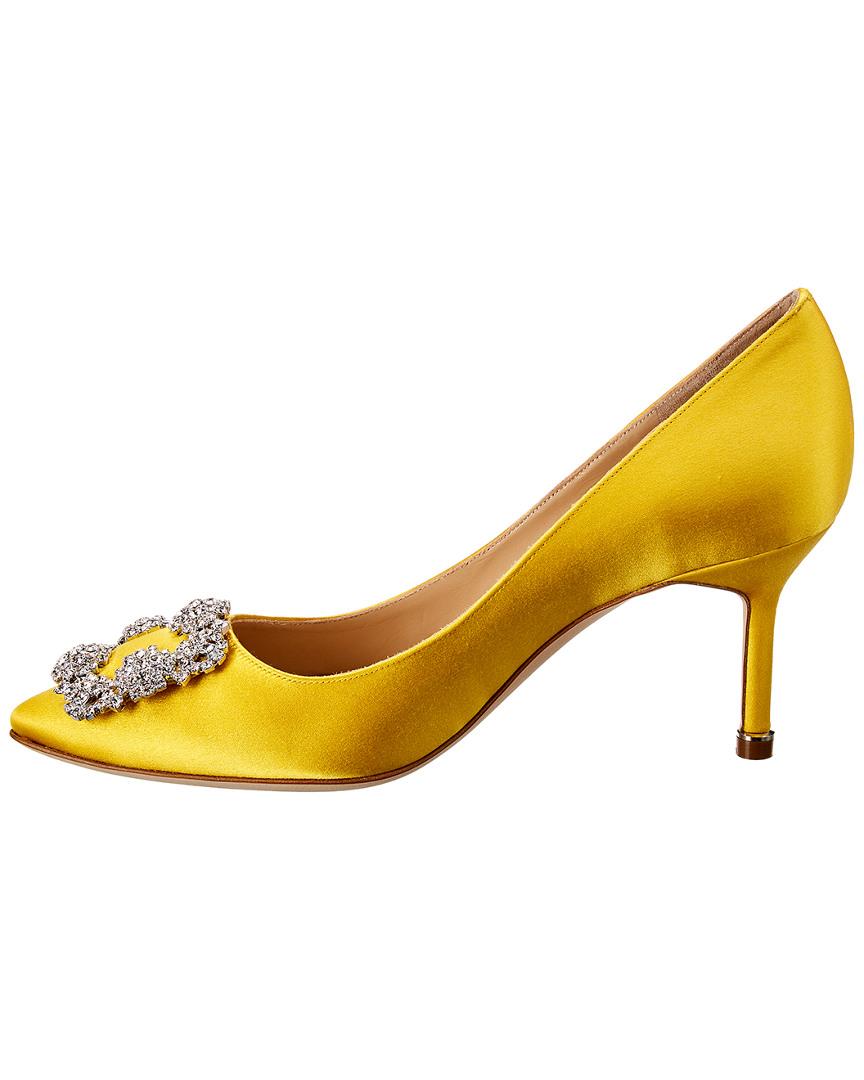 Manolo Blahnik Hangisi 70 Satin Pump Yellow - Save 37% - Lyst