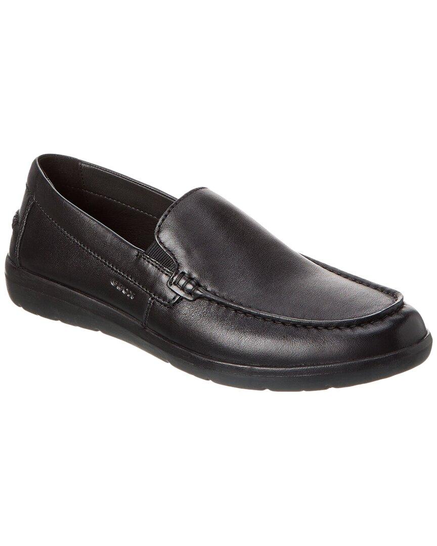 Geox Leitan Leather Loafer in Black for Men | Lyst