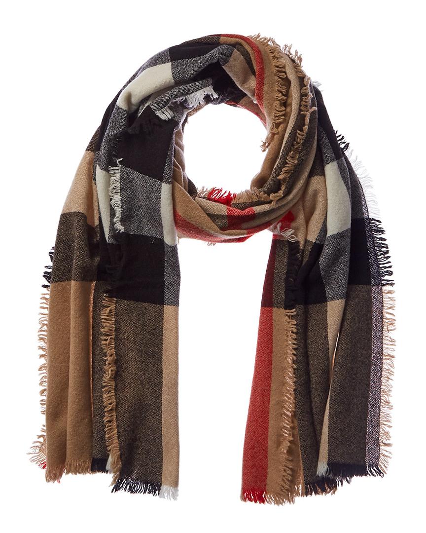 Burberry Fringed Check Wool Cashmere Scarf - Lyst