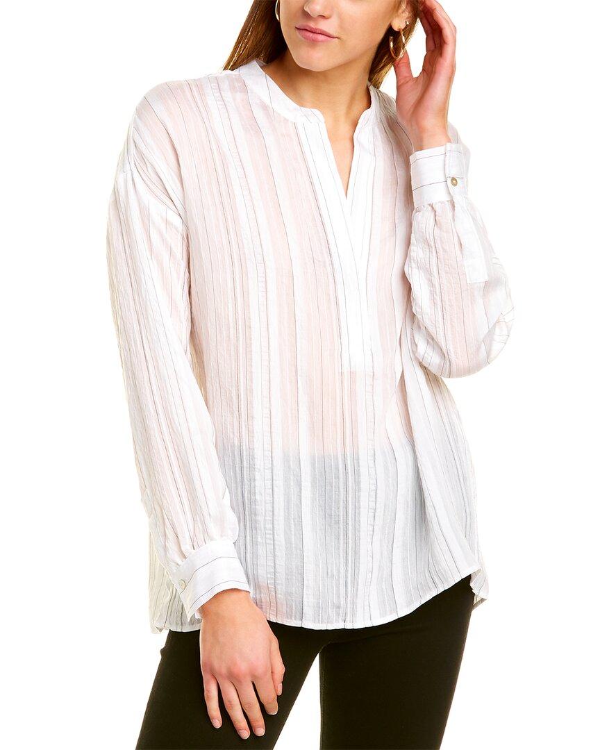 Vince Synthetic Drapey Stripe V-neck 