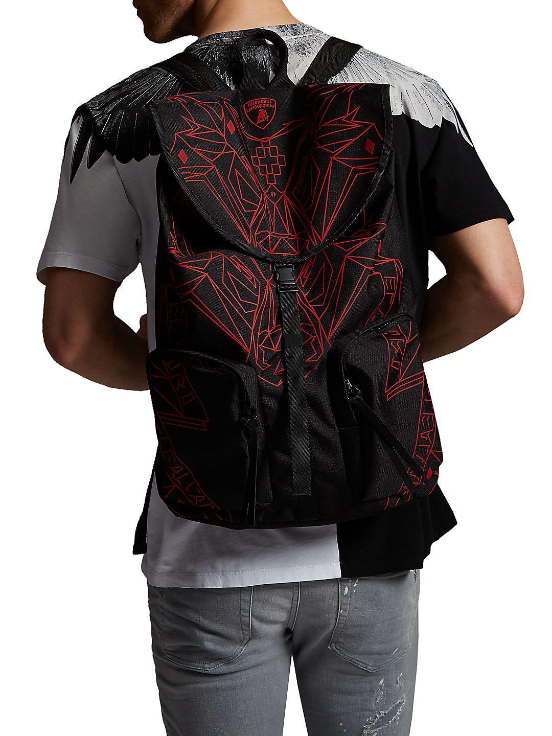 Marcelo Burlon Canvas Black Lamborghini Backpack For Men Lyst