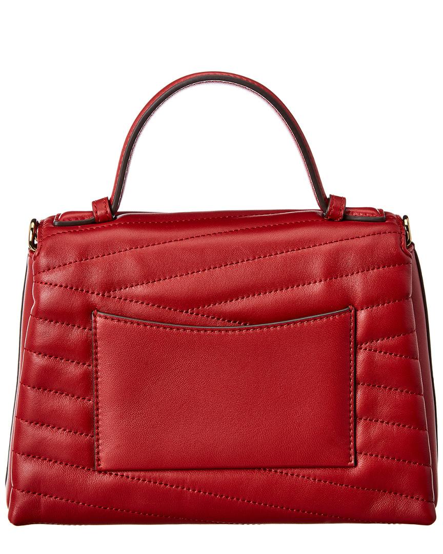 Tory Burch Kira Chevron Small Camera Bag in Red Leather ref.518630