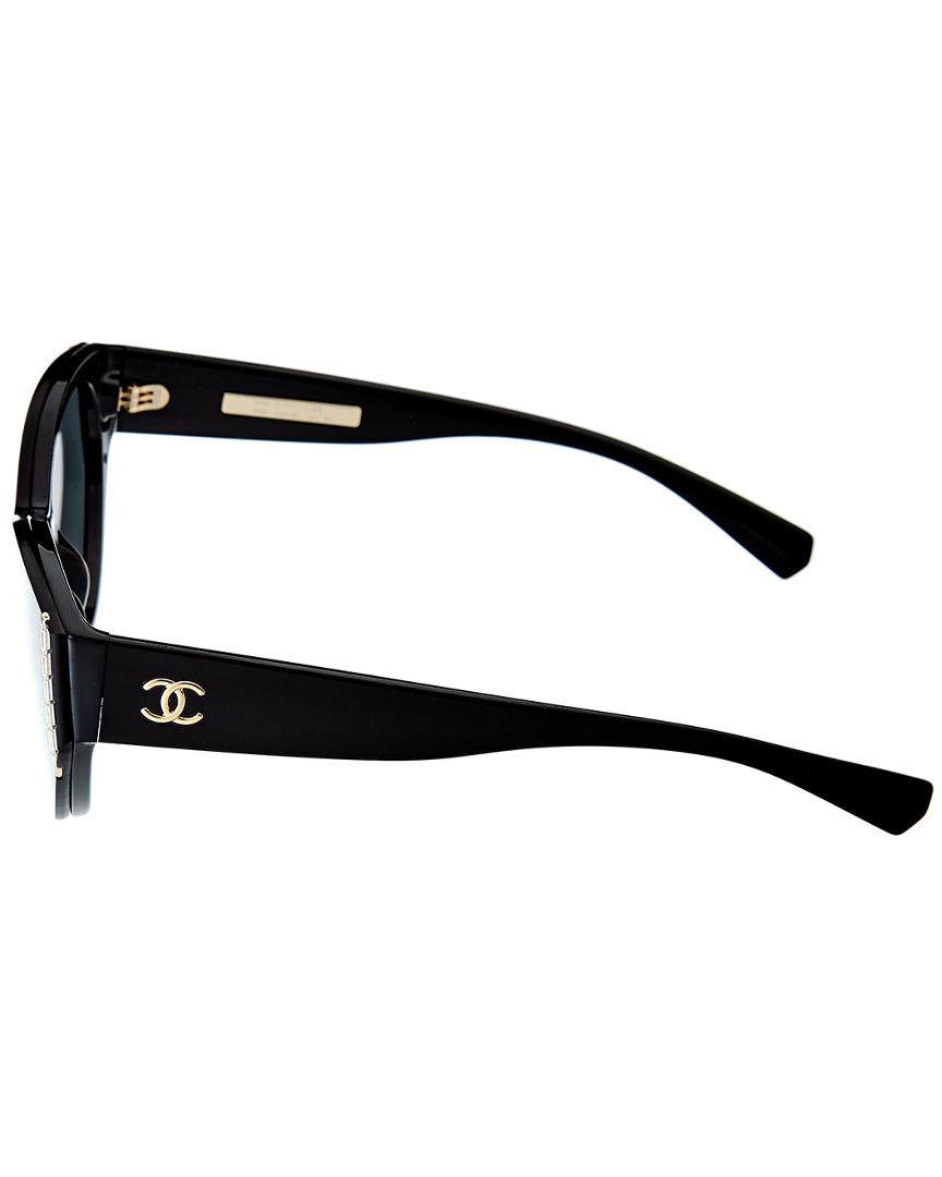 Chanel Women's Ch6054 C501/s4 60mm Sunglasses in Black