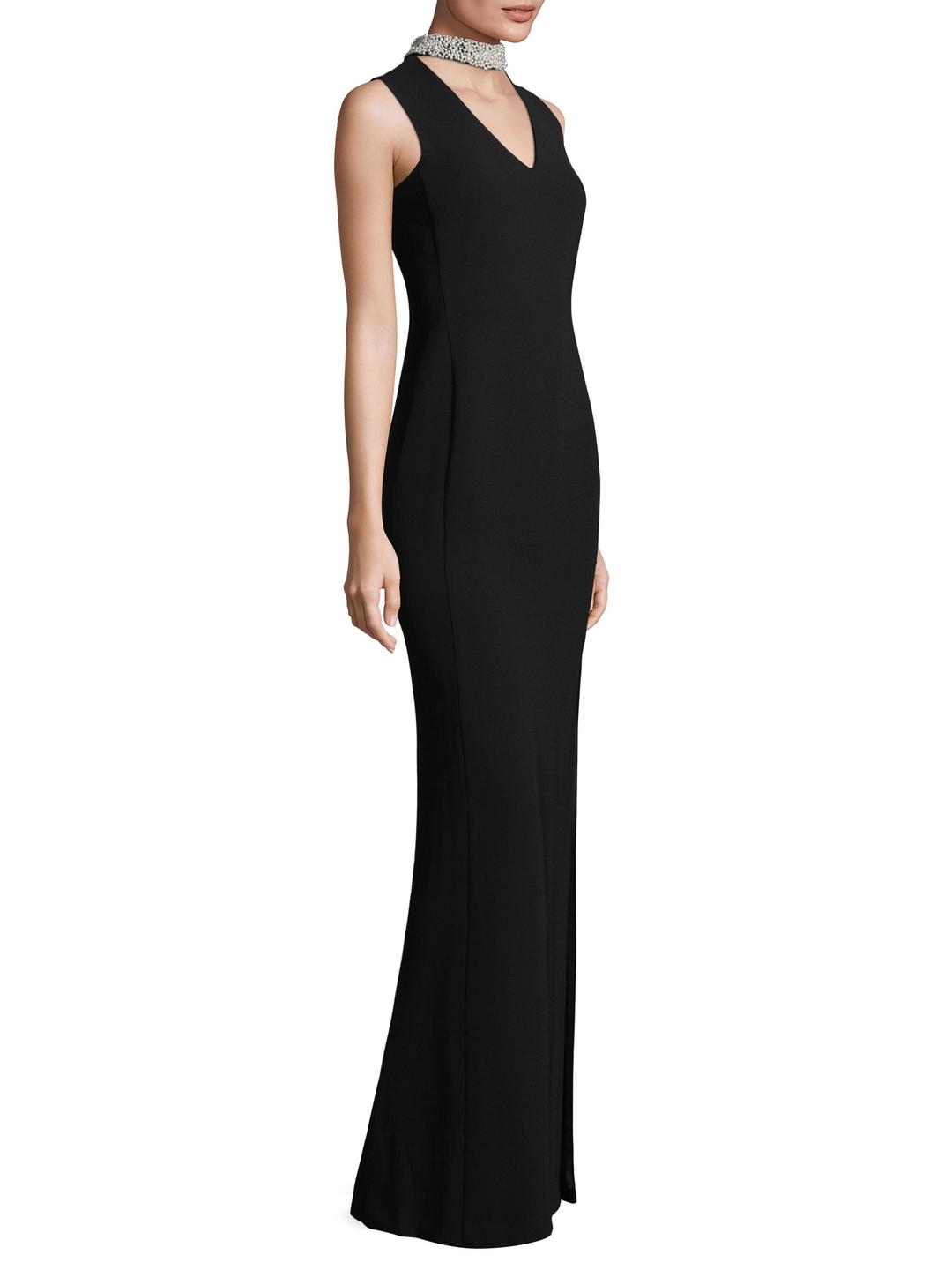 karl lagerfeld black dress with pearls