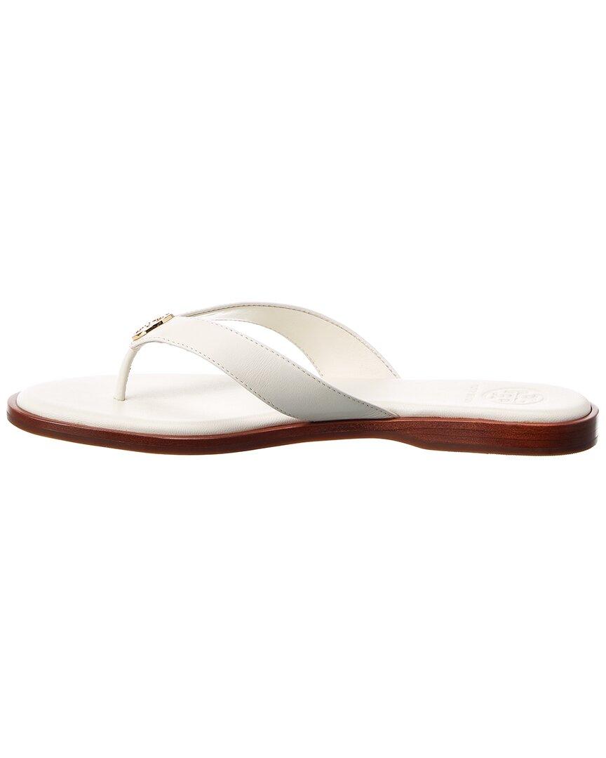 Tory Burch Benton Leather Thong Sandal in White | Lyst