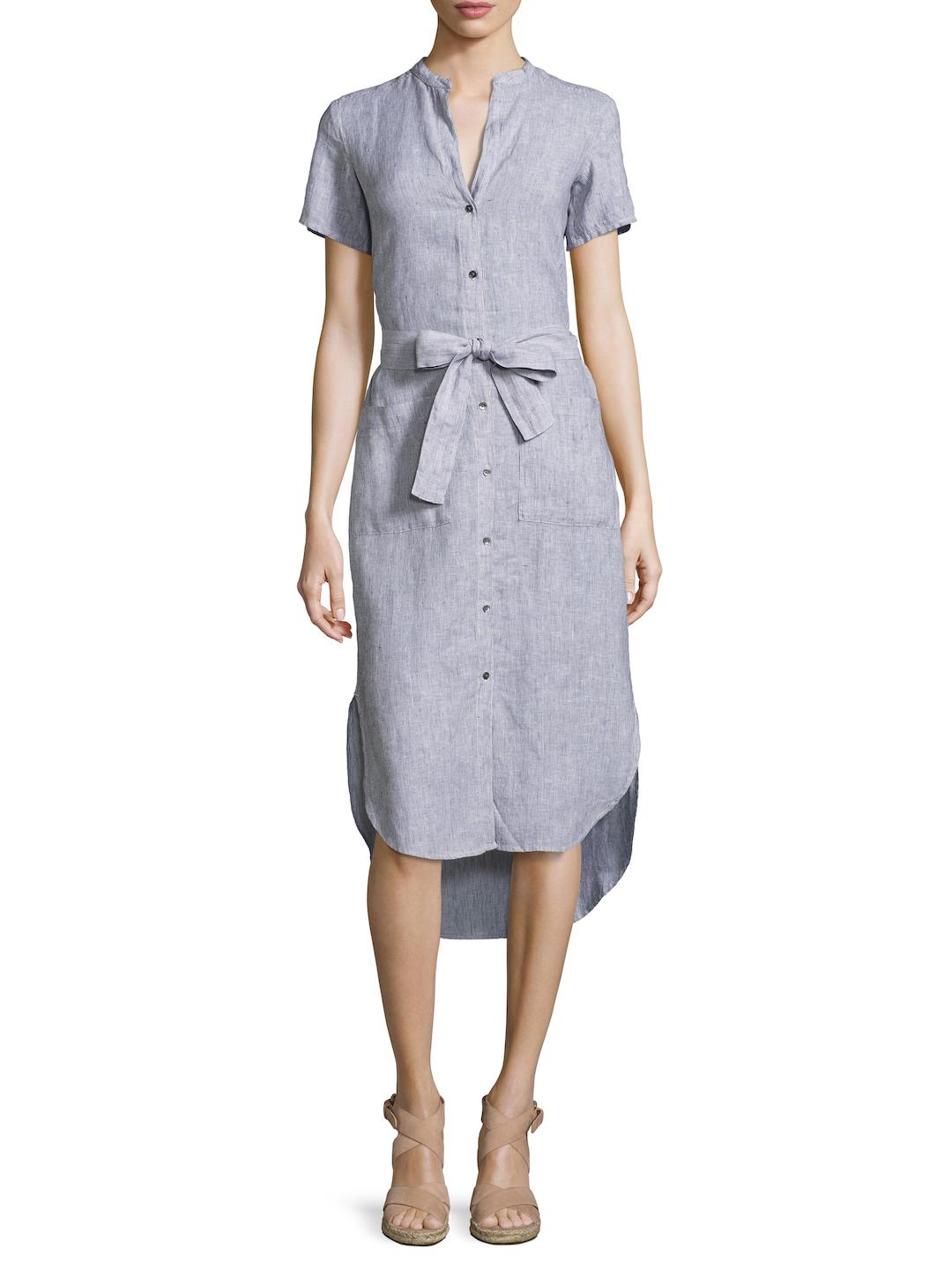 james perse linen shirt dress