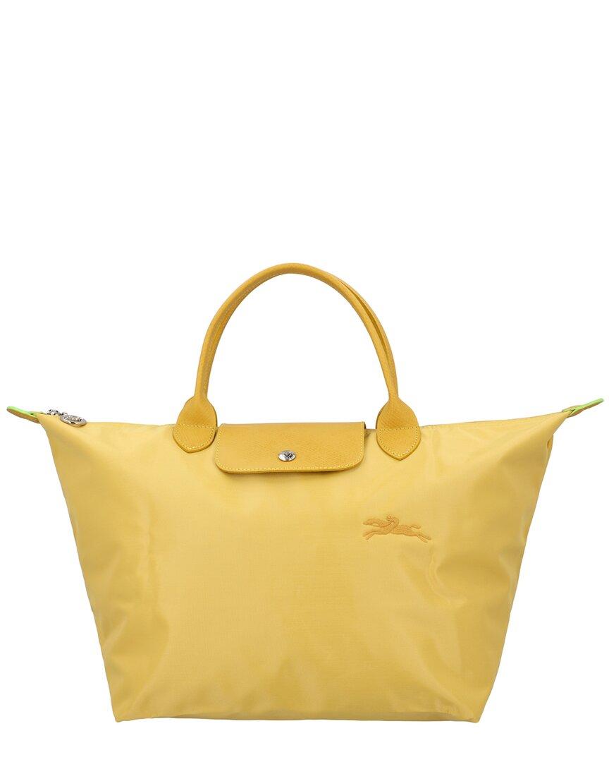 Longchamp Le Pliage Green Medium Canvas Bag in Yellow | Lyst