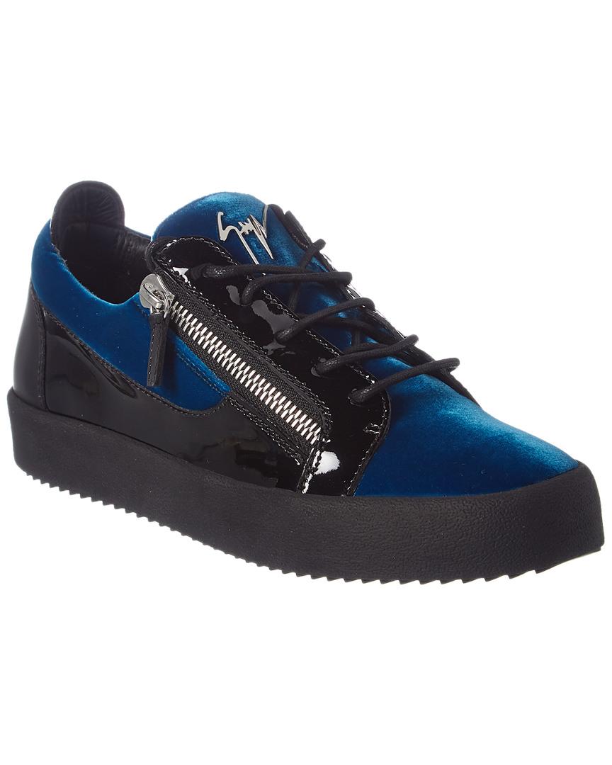 Giuseppe Zanotti Velvet Patent Sneaker in Blue for Men Lyst