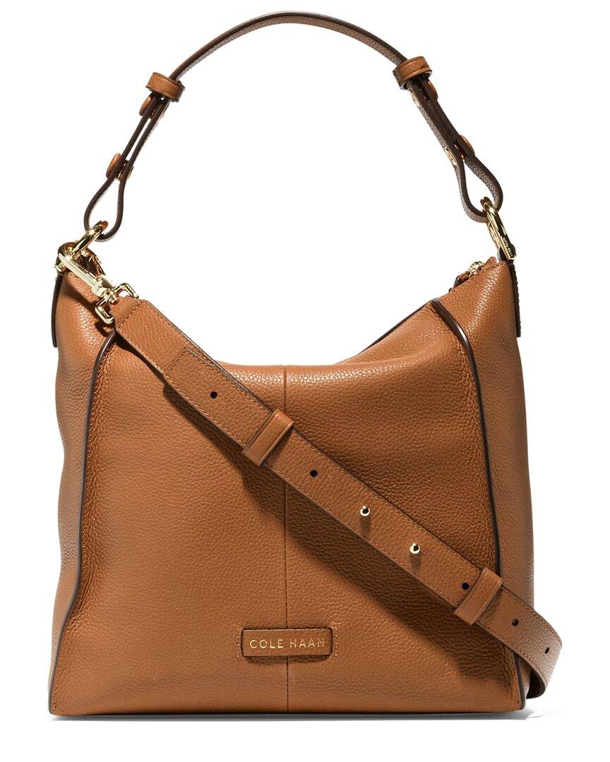Cole Haan Small Turnlock Leather Shoulder Bag in British Tan (Brown) | Lyst