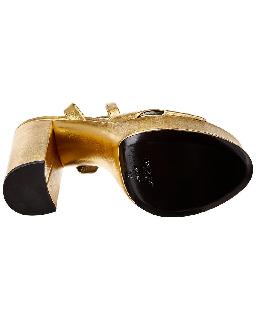 Saint Laurent Bianca Knot Metallic Leather Platform Sandal Saint Laurent Bianca Knot Metallic Leather Platform Sandal