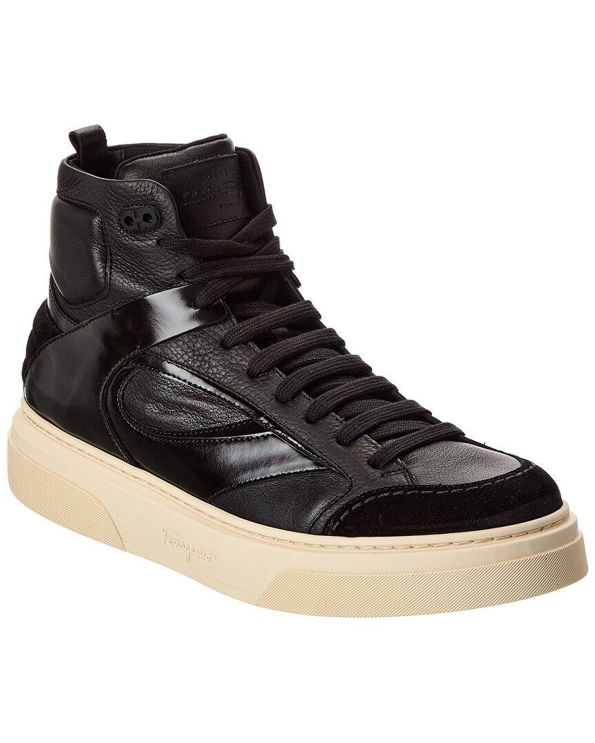 【FERRAGAMO】 Cassio Leather High Top Sneakers Salvatore Ferragamo Sneakers Men Leather Black | B-Exit – B